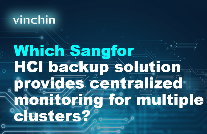 Which Sangfor HCl backup solution provides centralized monitoring for ...