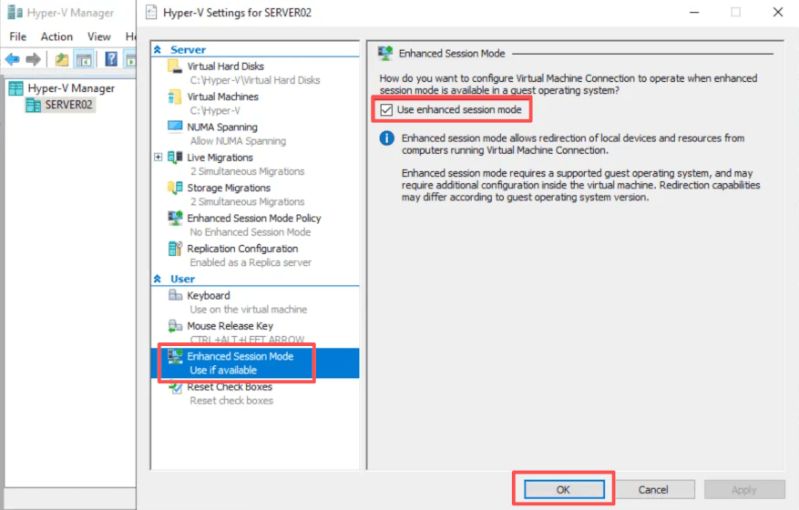 enhanced session mode enhanced session mode