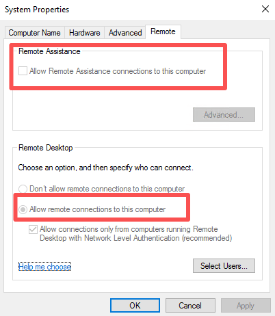 enable the two option