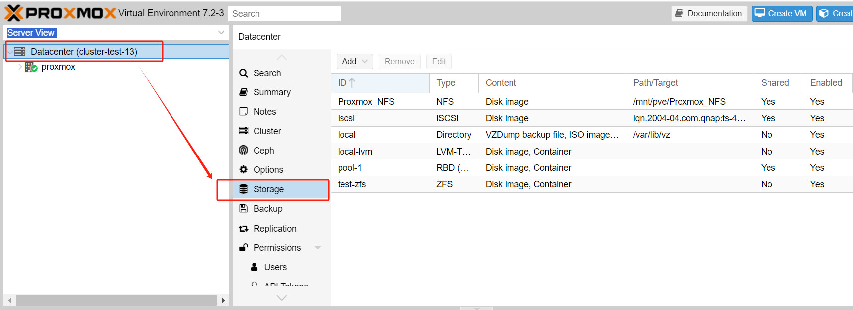 Proxmox backup location