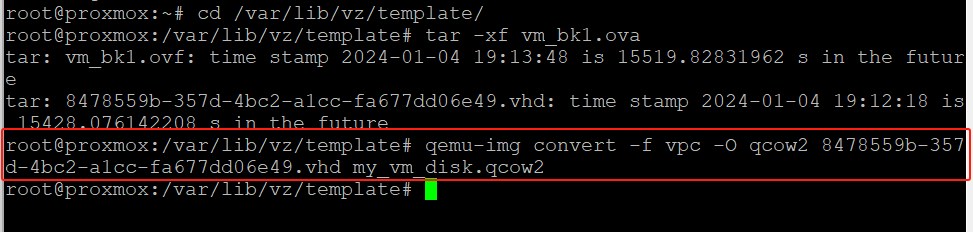 Import OVA/OVA into Proxmox