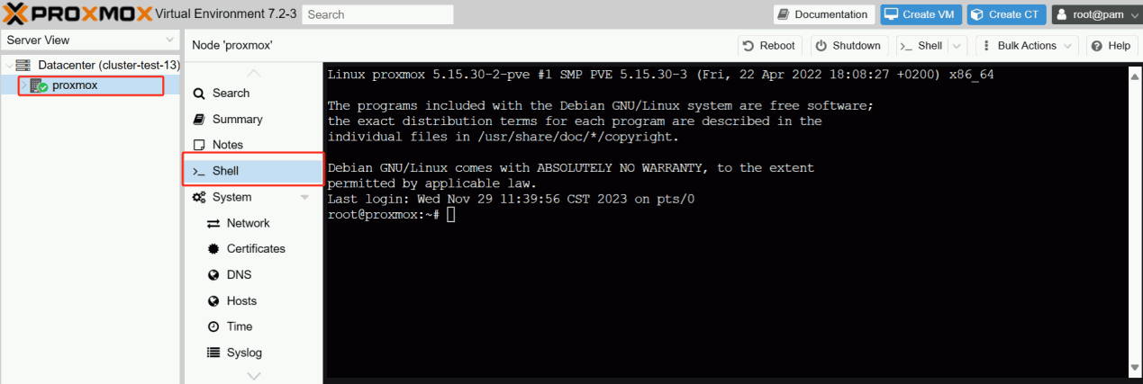 Backup VM Proxmox utilizzando il comando Shell-1
