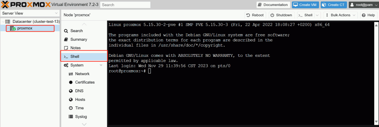 Sauvegarde VM Proxmox en utilisant la commande Shell-1