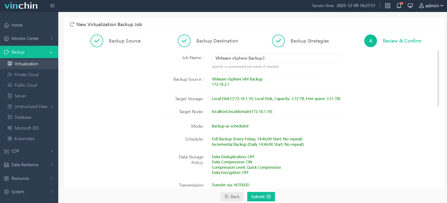Submit job and monitor progress