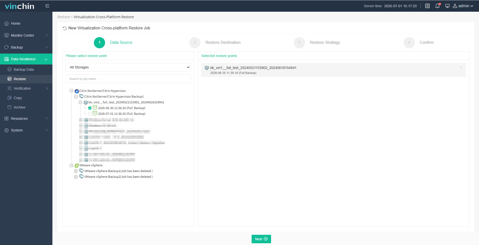 Cross platform restore