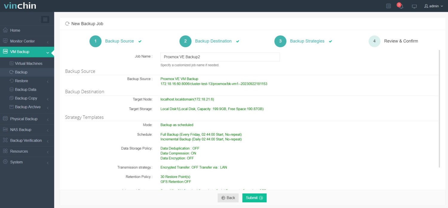 backup Proxmox VMs com Vinchin-4