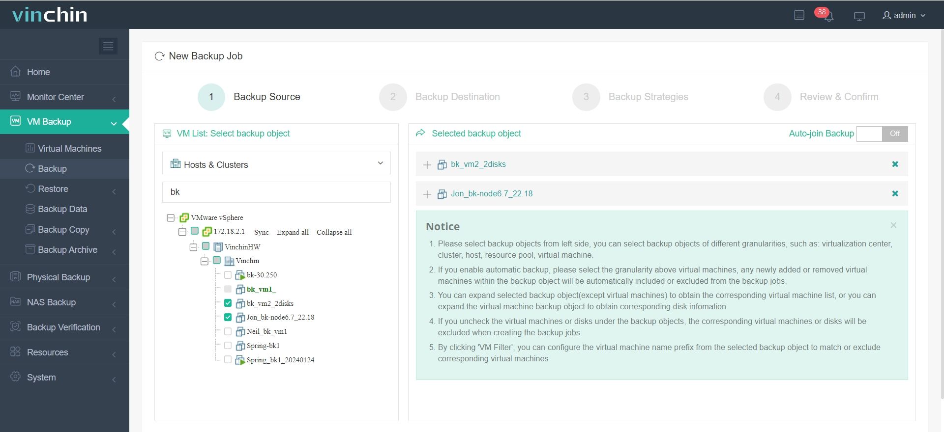 Select ESXi VMs