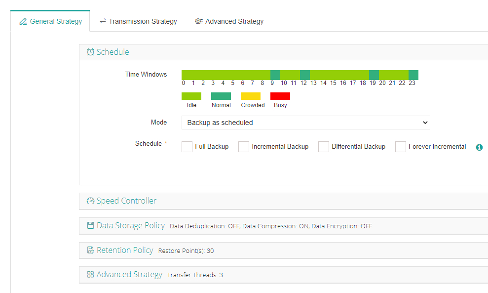 Select backup strategies