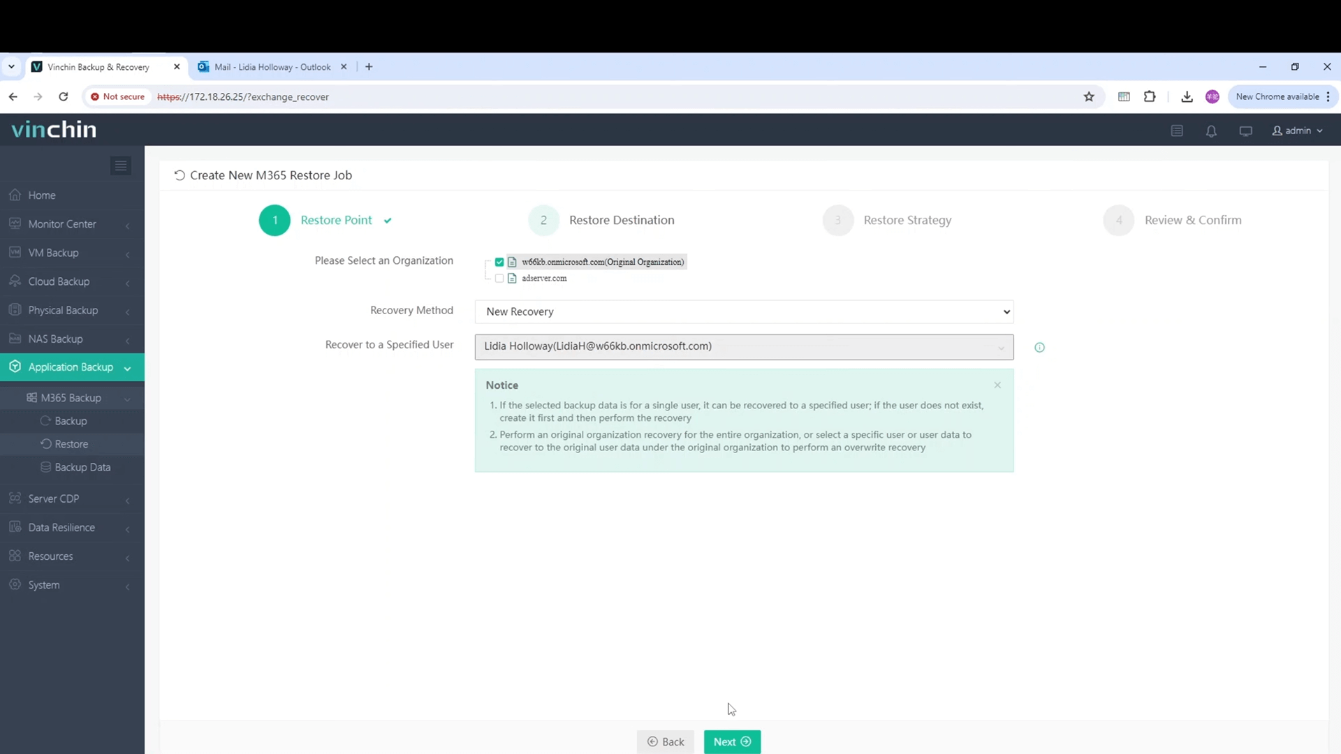 Granular restore
