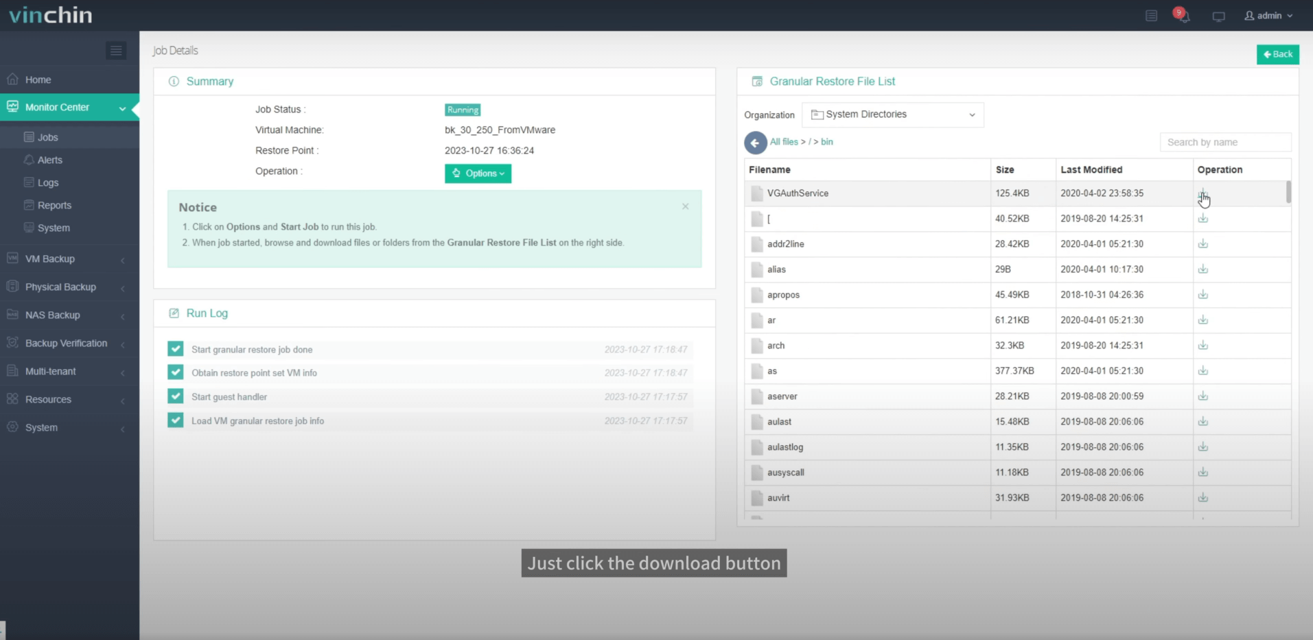 granular restore zstack vm 3