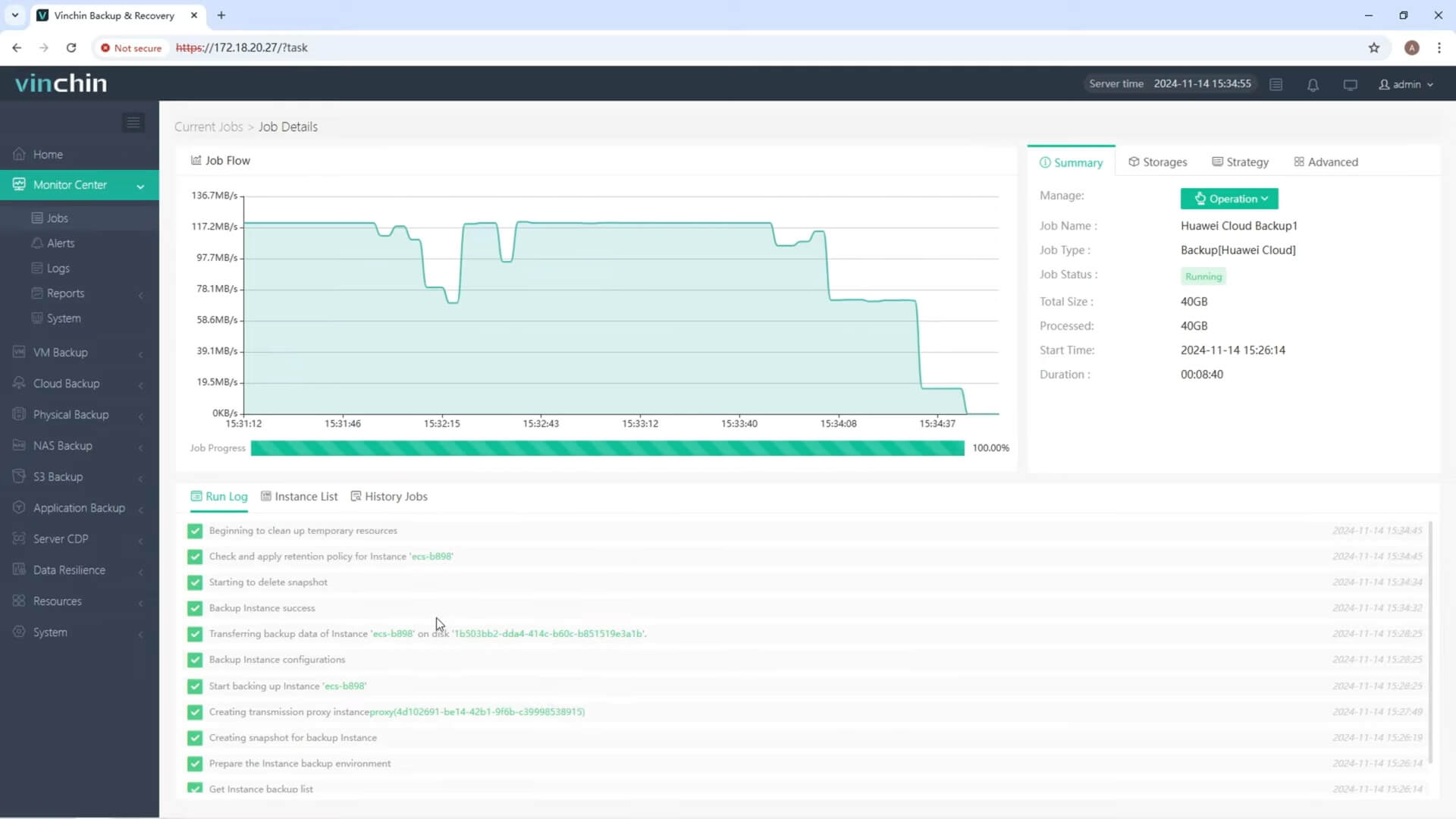 Huawei ECS Backup Completed
