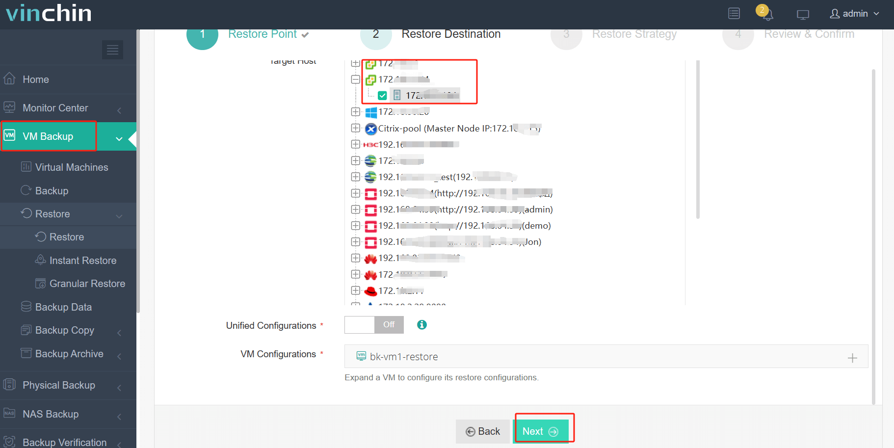Select VMware Host