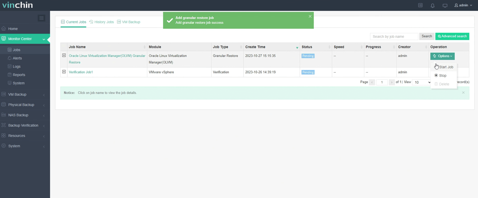 OLVM granular restore