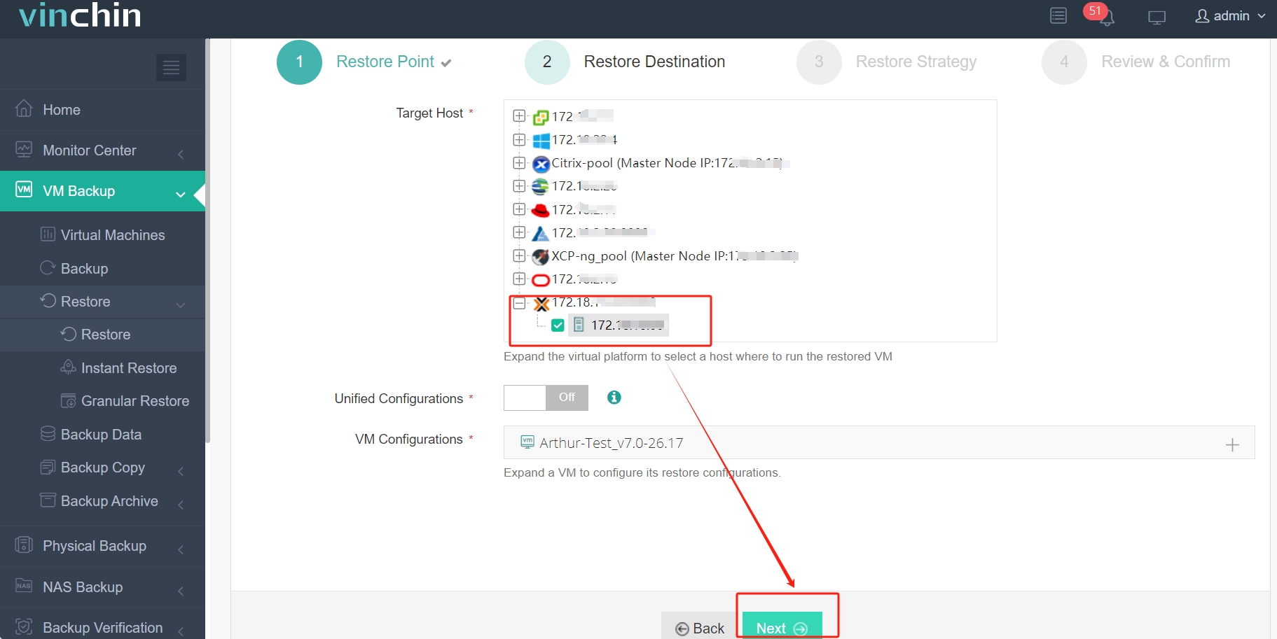 Select Proxmox Host