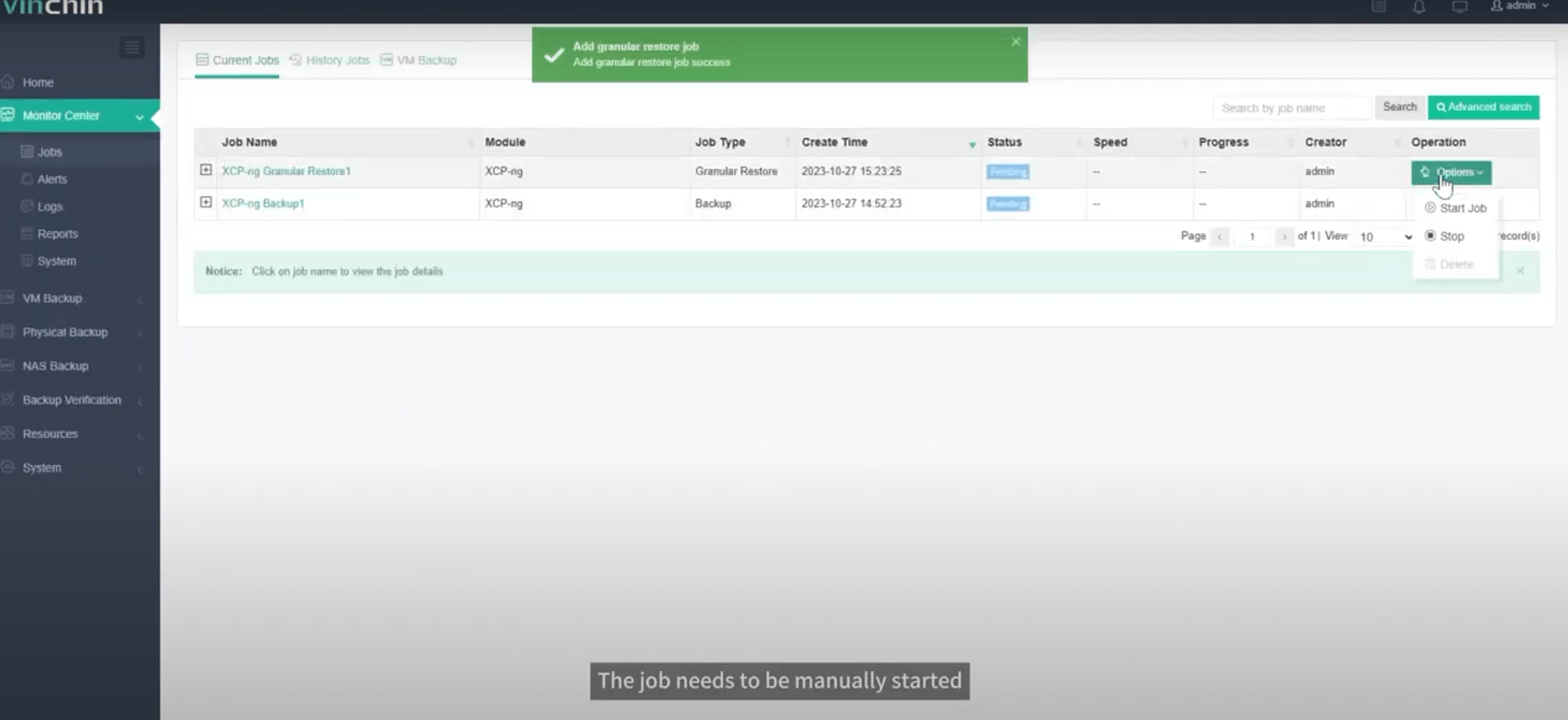 xcp-ng vm granular restore