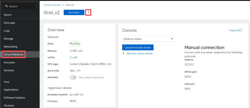 select virtual machine select virtual machine