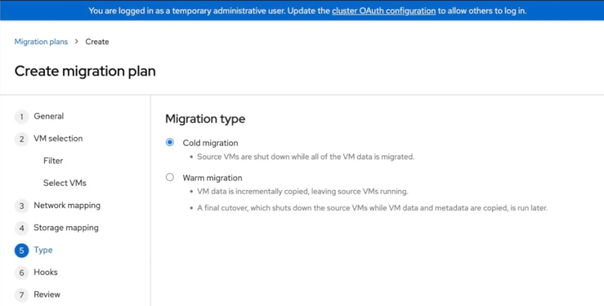 choose migration type choose migration type