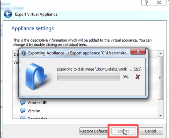 export appliance export appliance