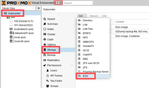 add the esxi host add the esxi host