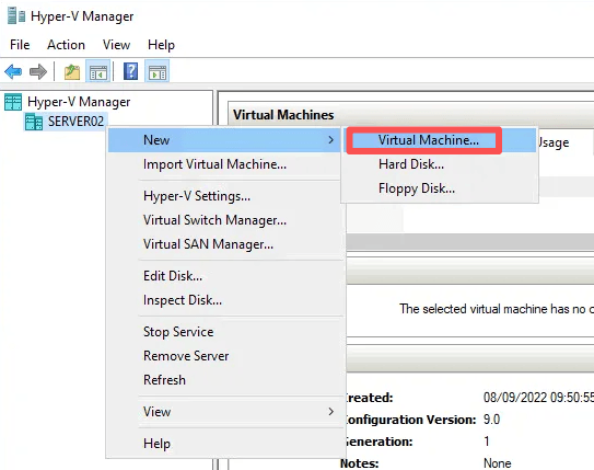 create new virtual machine create new virtual machine