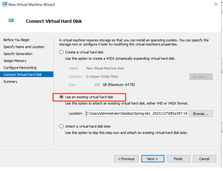 reate a New VM in Hyper-V