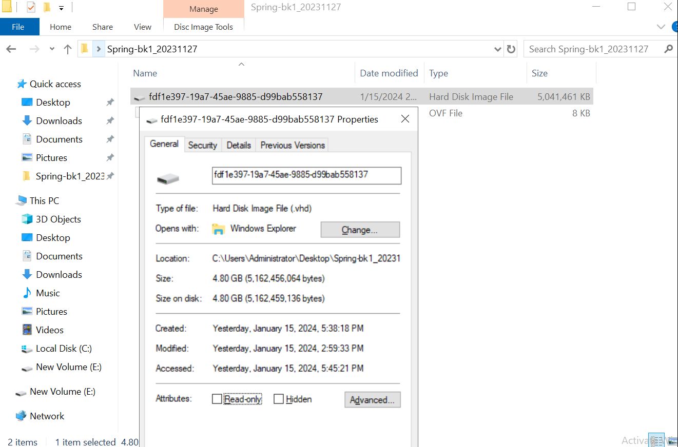 Export the VM Disk