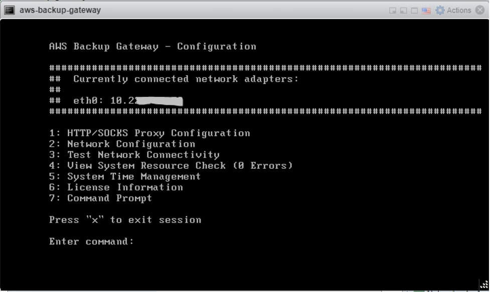 AWS Backup Network Configuration