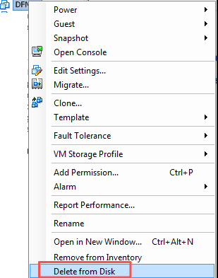 vsphere delete from disk