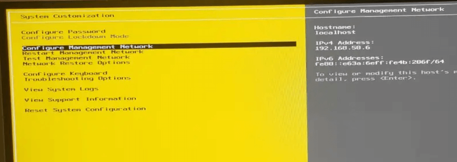 initial esxi configuration
