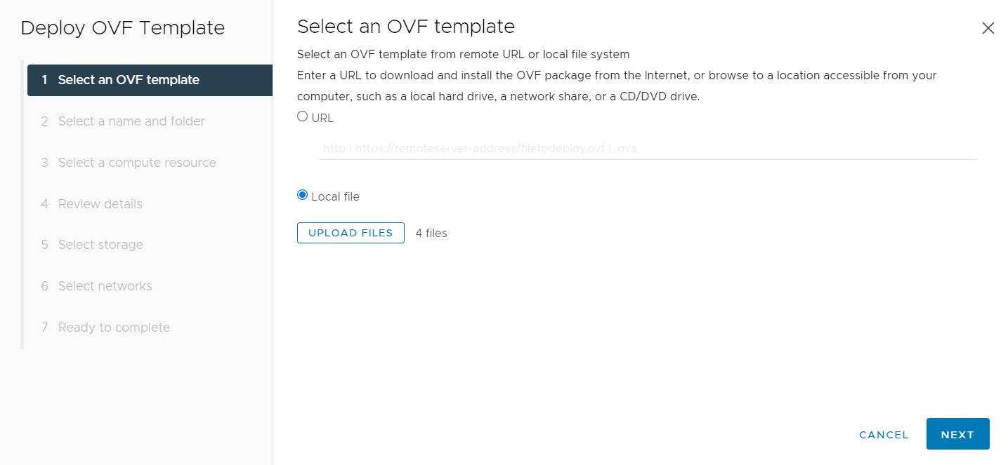 Deploy OVF in vCenter