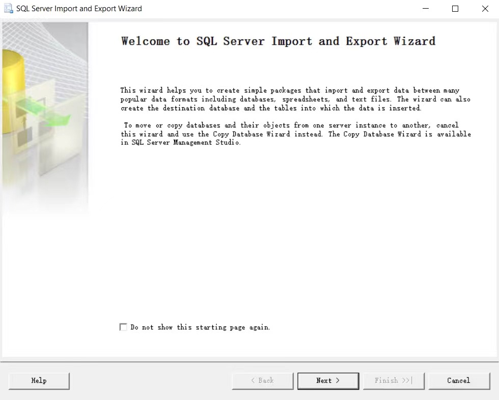 SQL Server Import and Export Wizard