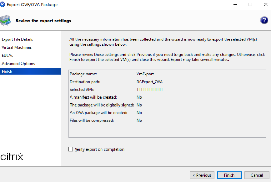  export a virtual machine into OVF/OVA