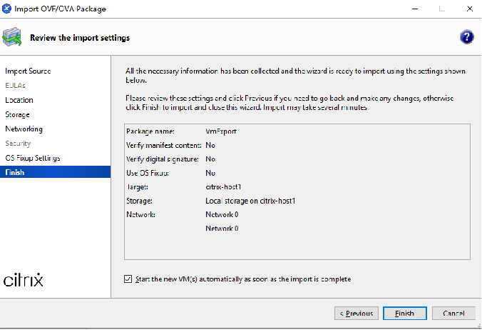 Import a virtual machine into OVF/OVA