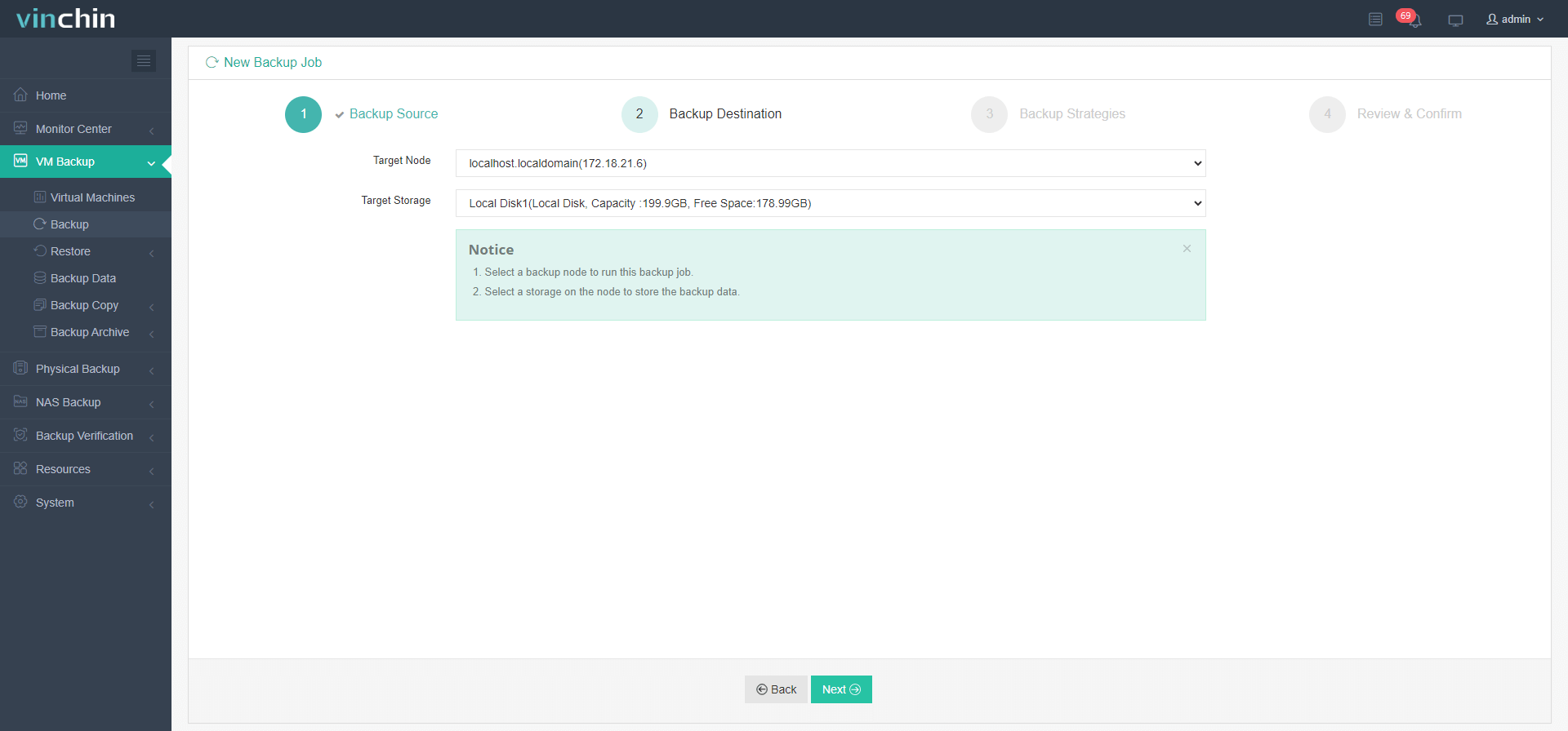 Select Backup Storage