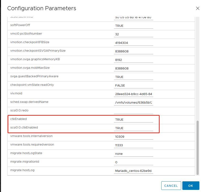 enable cbt on vm