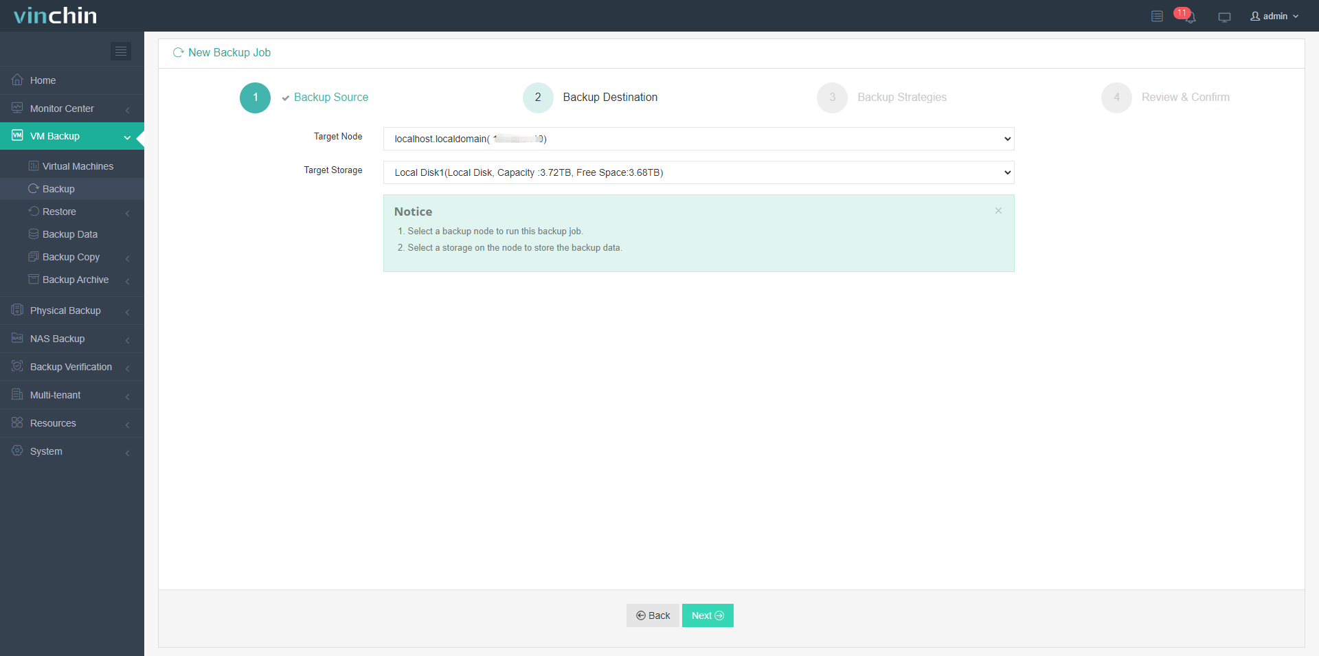 Specify Backup Destination 