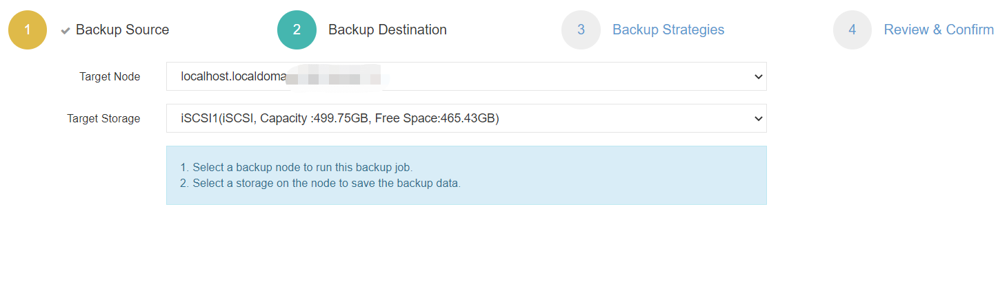 Select backup storage