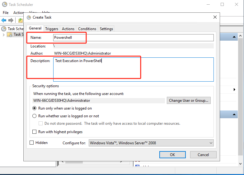 4.Execute PowerShell scripts through Windows task schedule