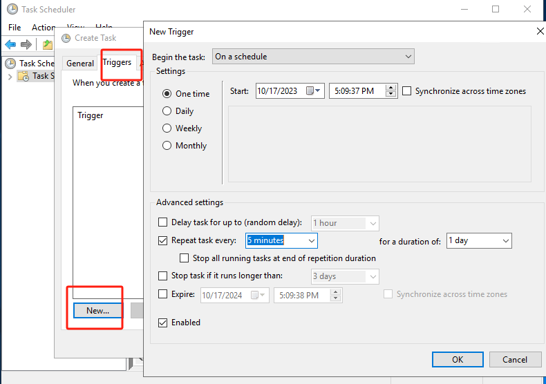 4.Execute PowerShell scripts through Windows task schedule