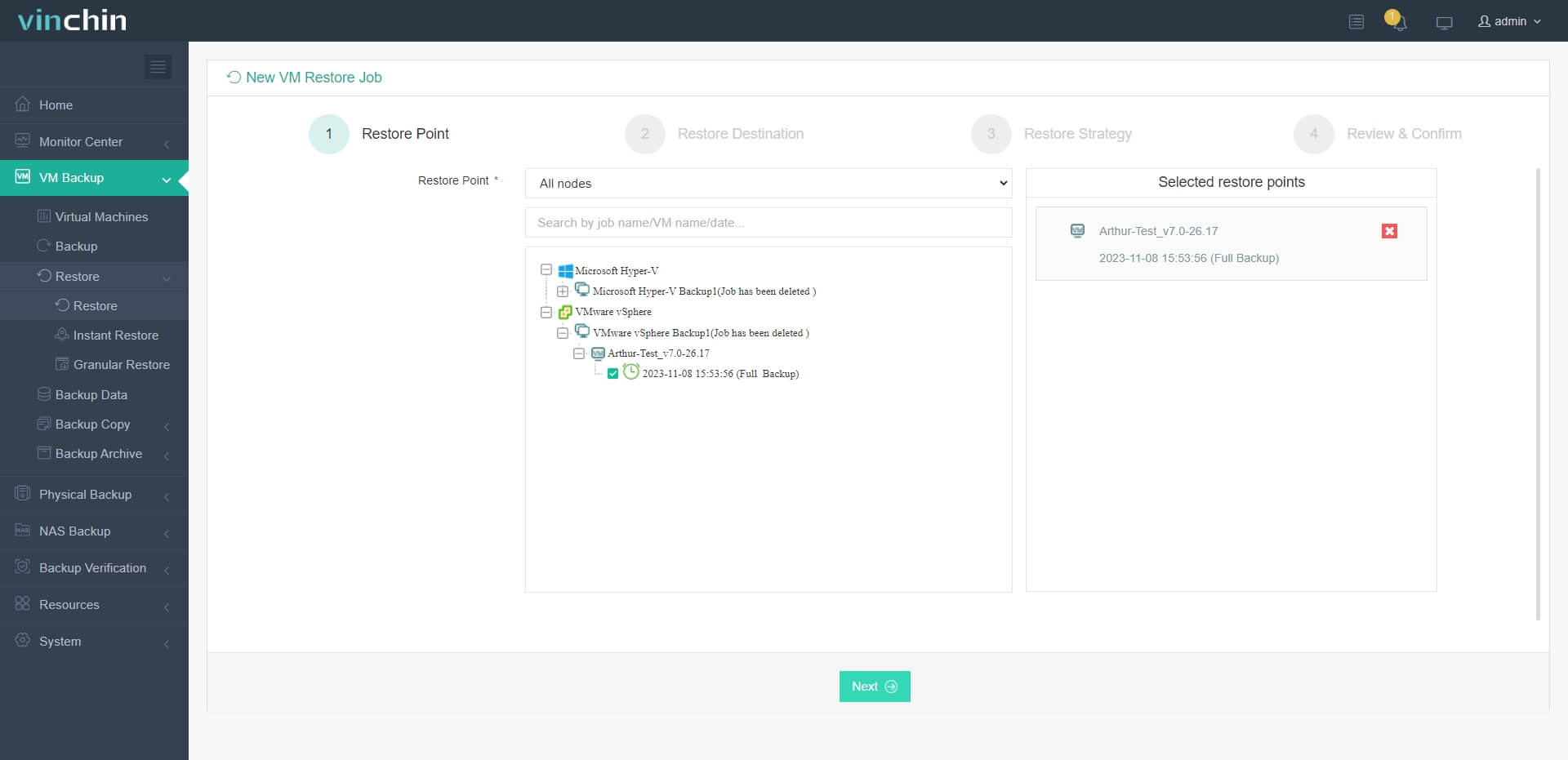 Select VMware VM