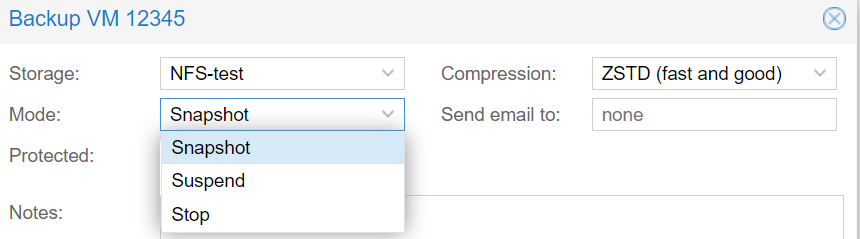 backup proxmox VM