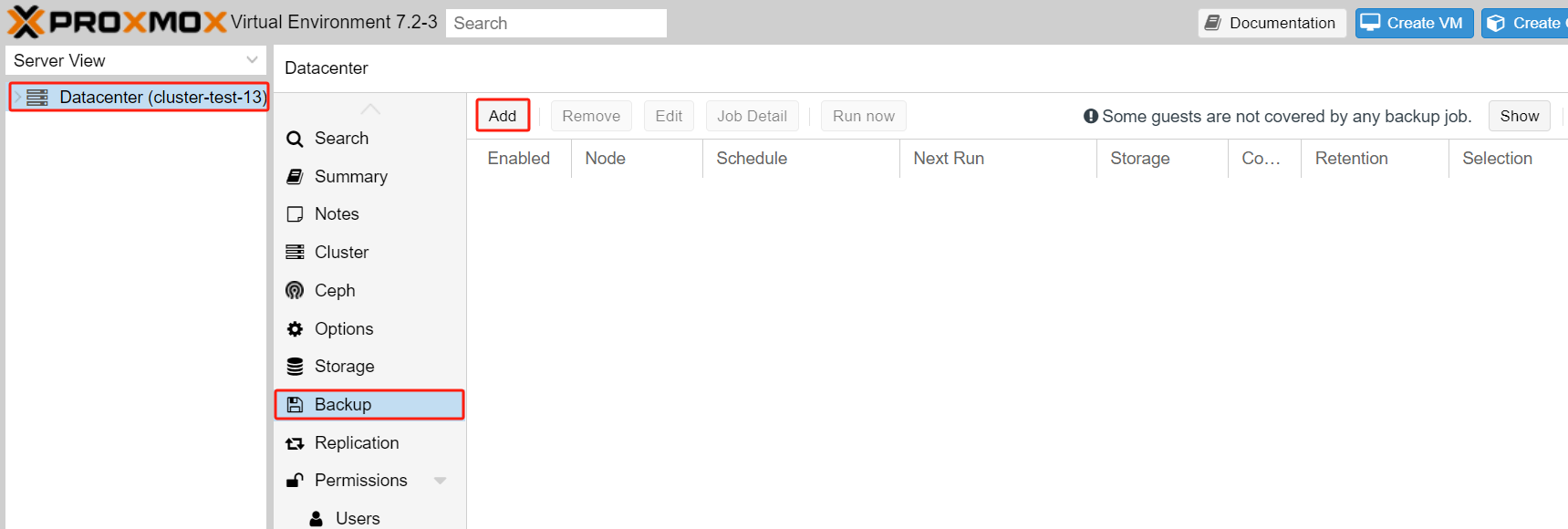 set up Proxmox backup schedule